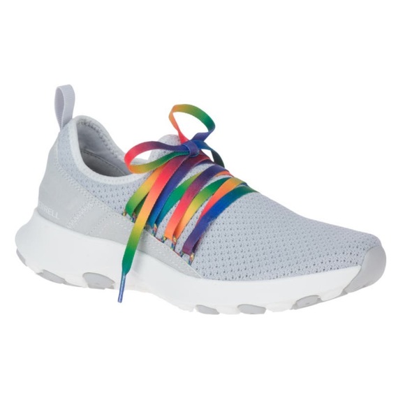 NEW Merrell Cloud Knit Running Sneaker Shoes Rainbow Laces Gray Athleisure 8.5 - Picture 2 of 12